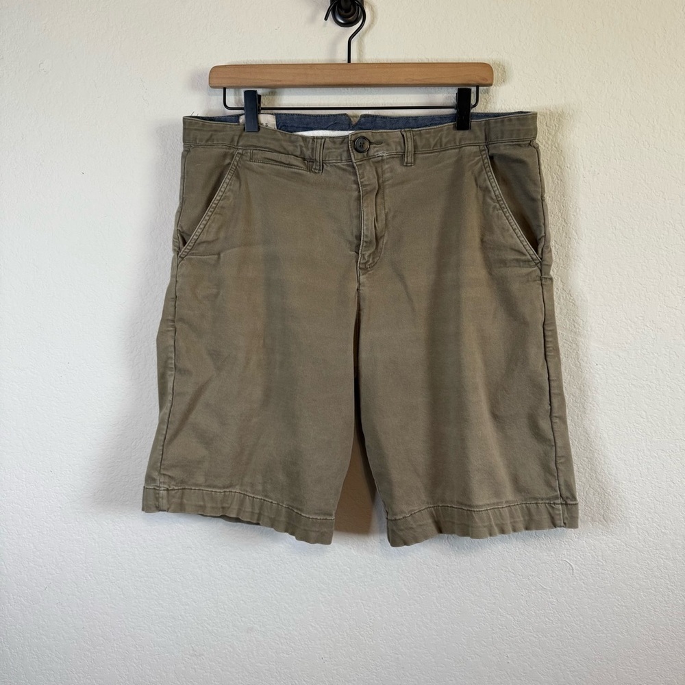 Jachs Dark Brown Khaki Flat Front Shorts Size 34